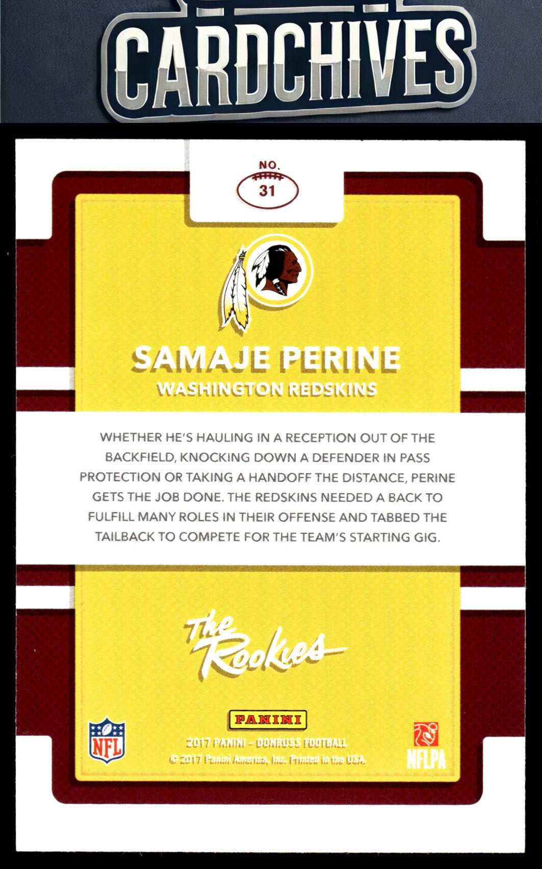 Samaje Perine 2017 Donruss #31 The Rookies