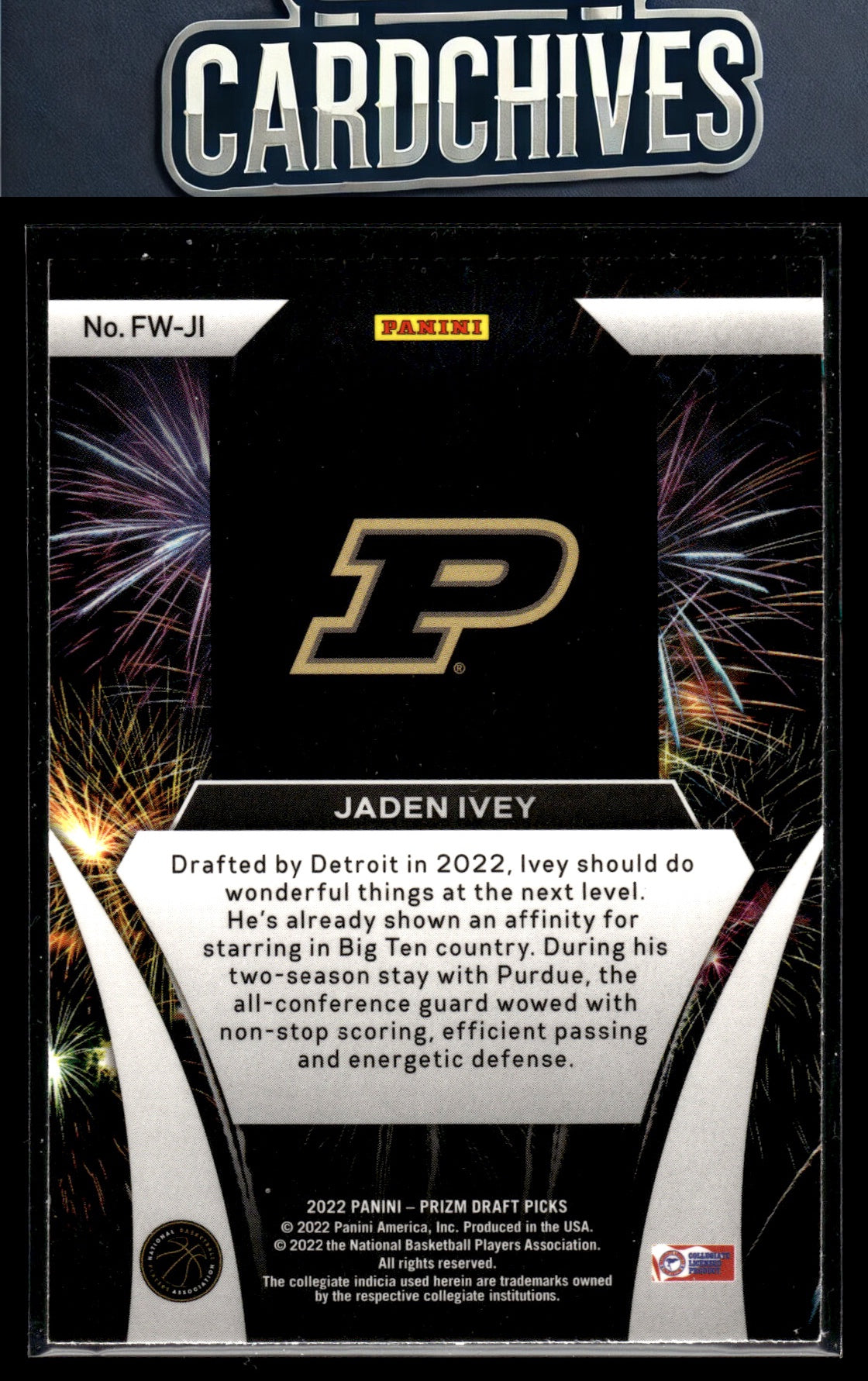 Jaden Ivey 2022 Panini Prizm Draft Picks #FW-JI Fireworks