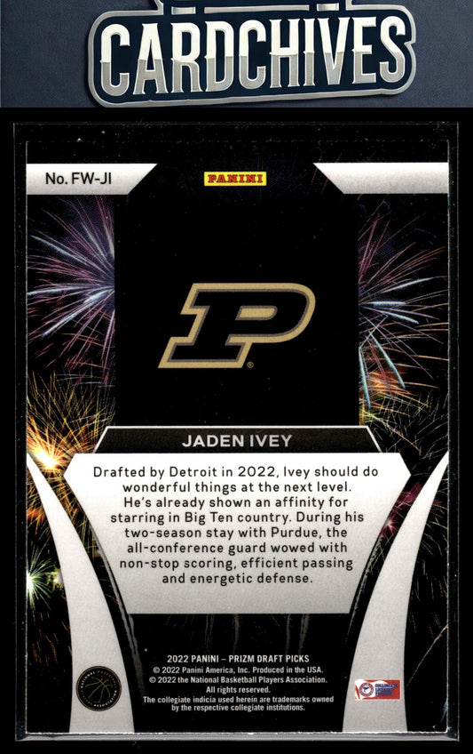 Jaden Ivey 2022 Panini Prizm Draft Picks #FW-JI Fireworks