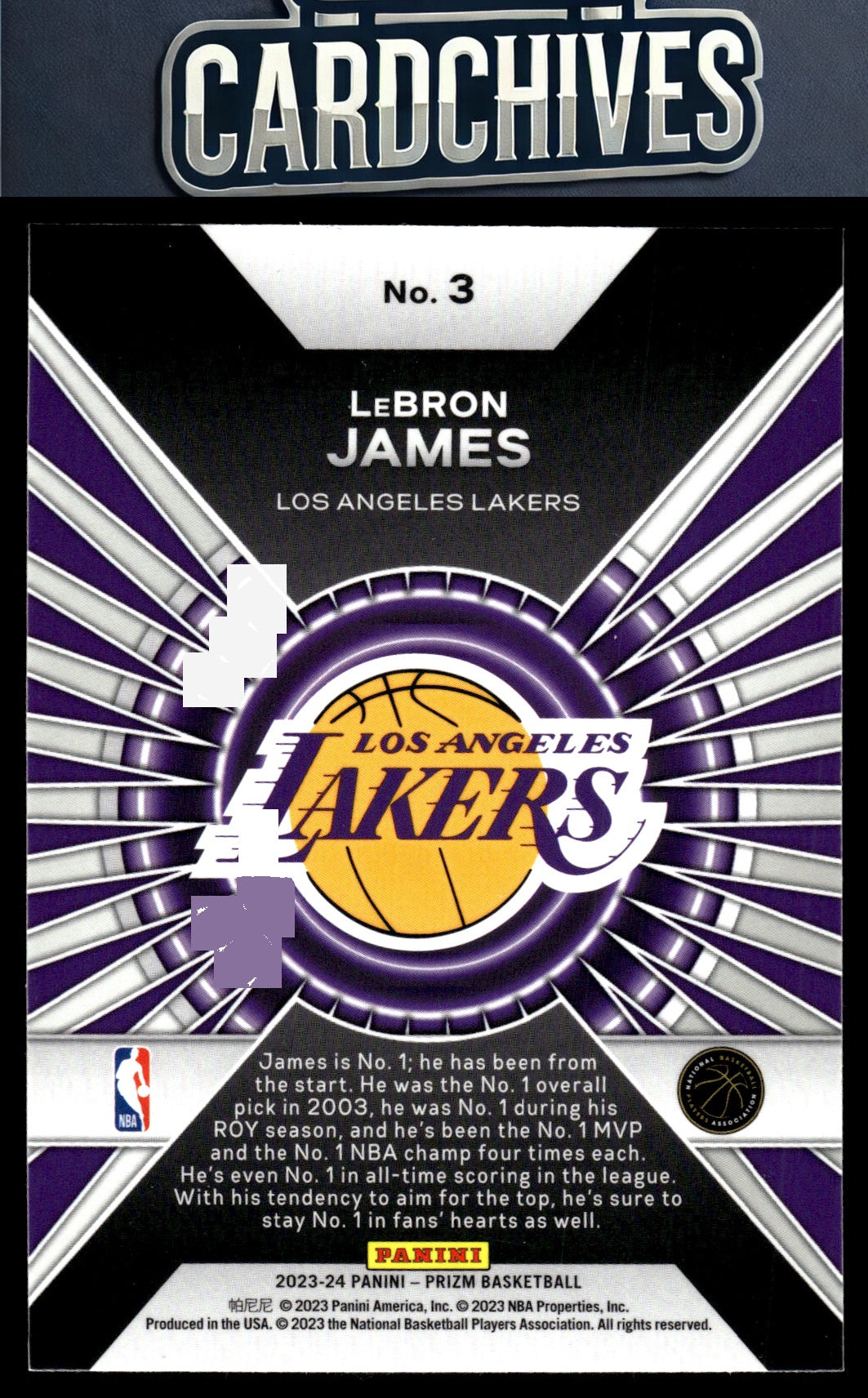 LeBron James 2023-24 Panini Prizm #3 Dominance