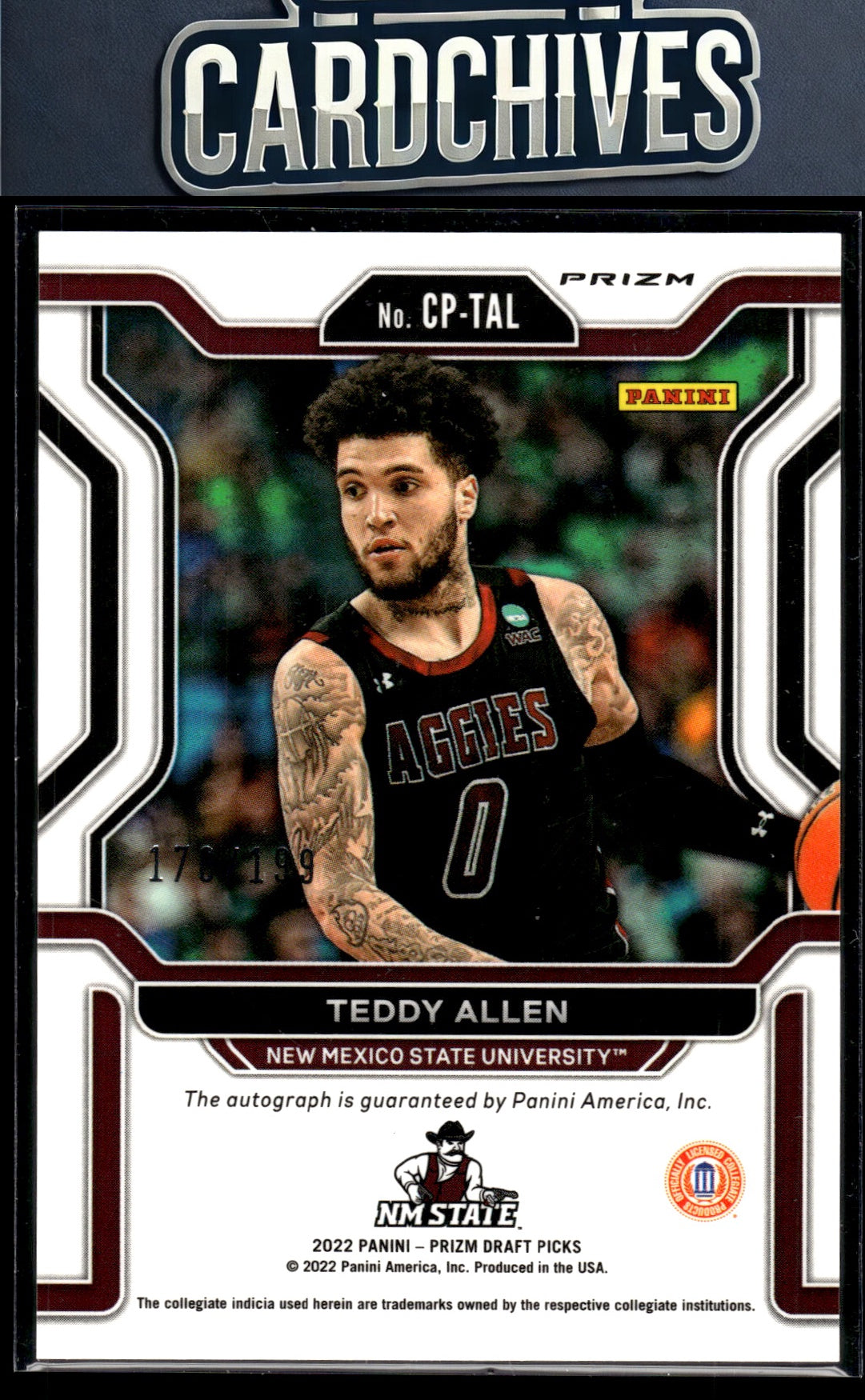 Teddy Allen 2022 Prizm DP #CP-TAL College Penmanship Red #/199