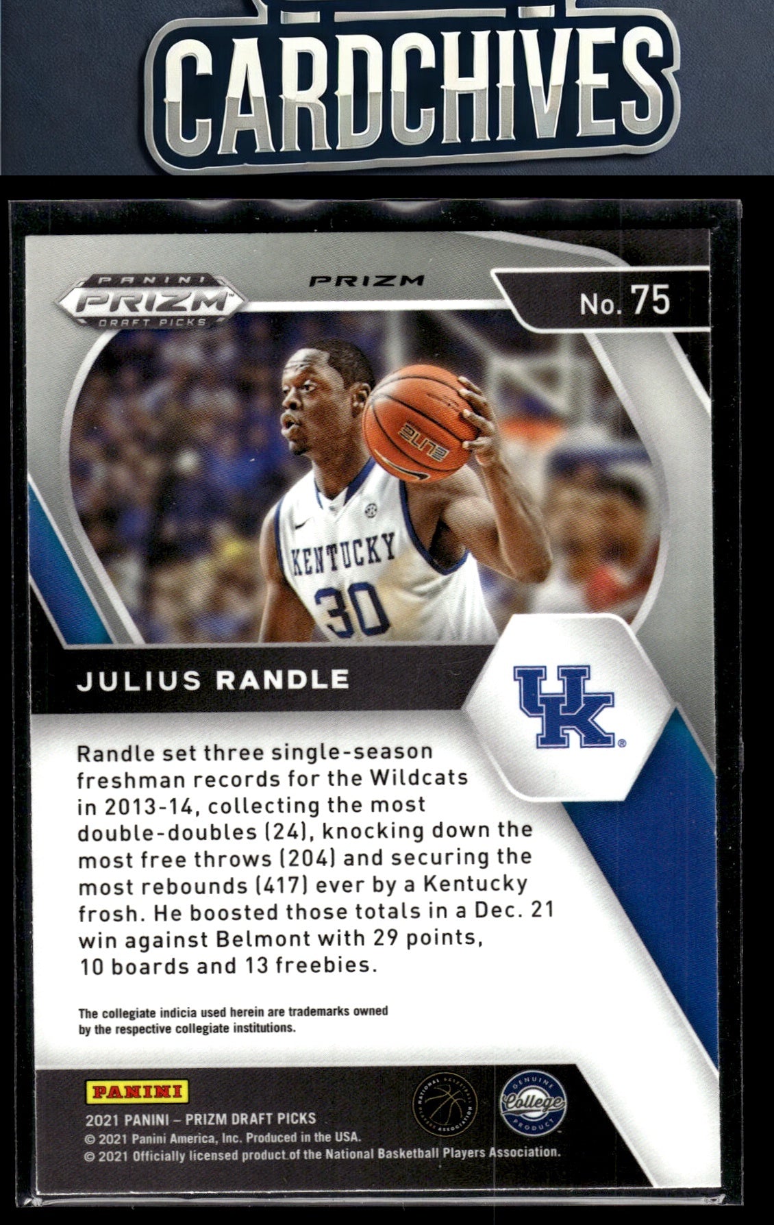 Julius Randle 2021 Panini Prizm Draft Picks #75 Green