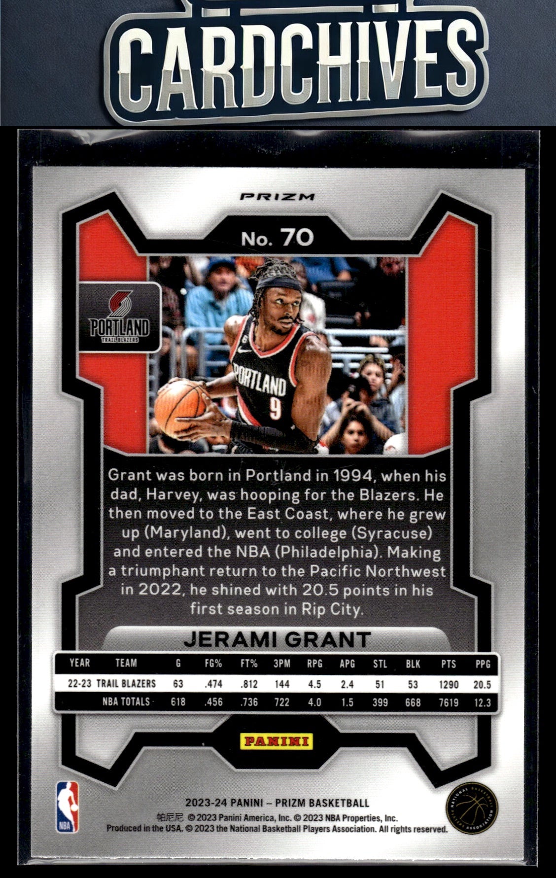 Jerami Grant 2023-24 Panini Prizm #70 Prizms Hyper