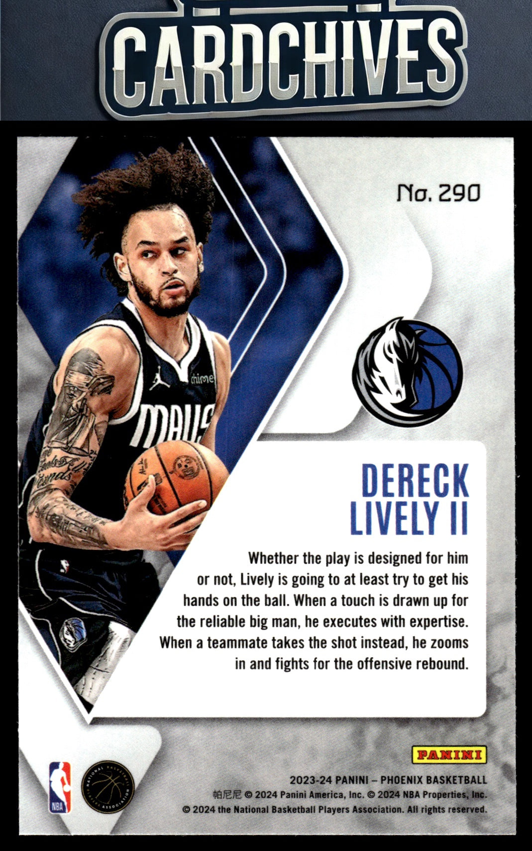 Dereck Lively II 2023-24 Panini Phoenix #290 Rookie RC