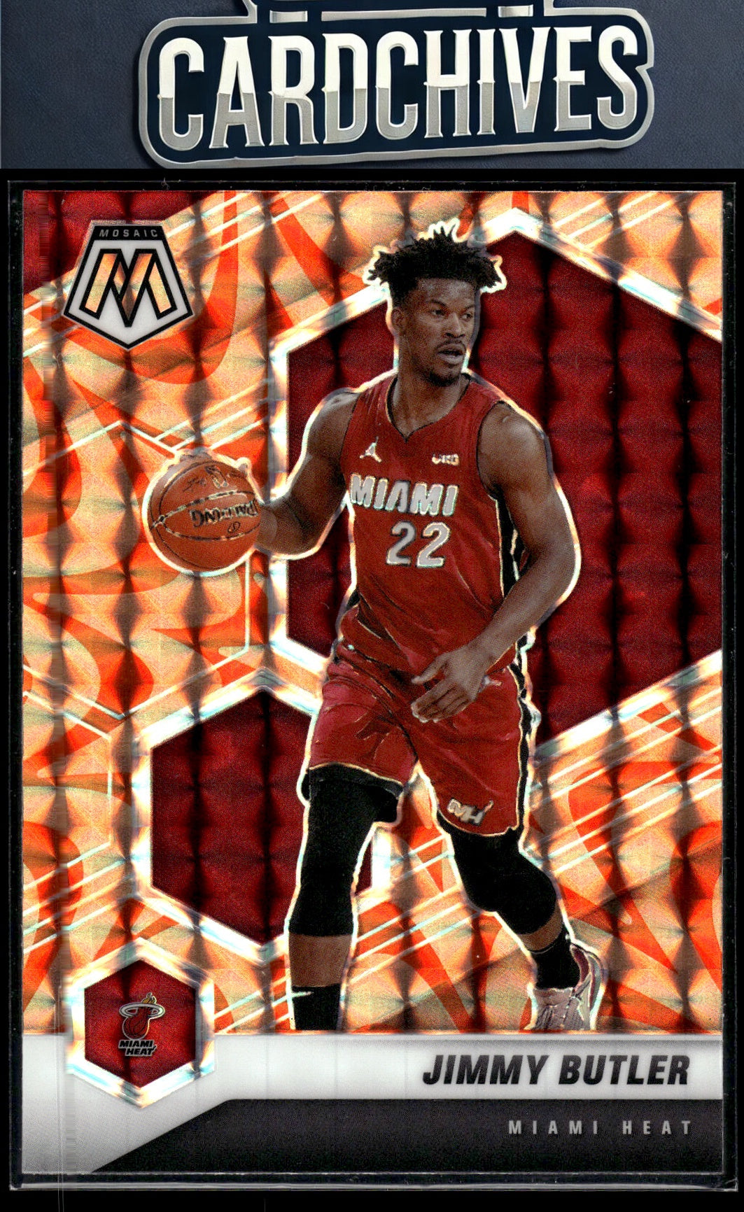 Jimmy Butler 2020-21 Panini Mosaic #177 Mosaic Reactive Orange