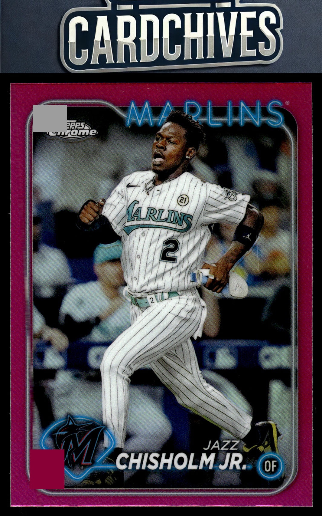 Jazz Chisholm Jr. 2024 Topps Chrome #70 Pink Refractors