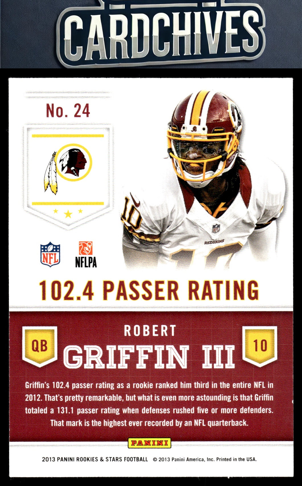 Robert Griffin III 2013 Panini Rookies & Stars #24 Statistical Standouts