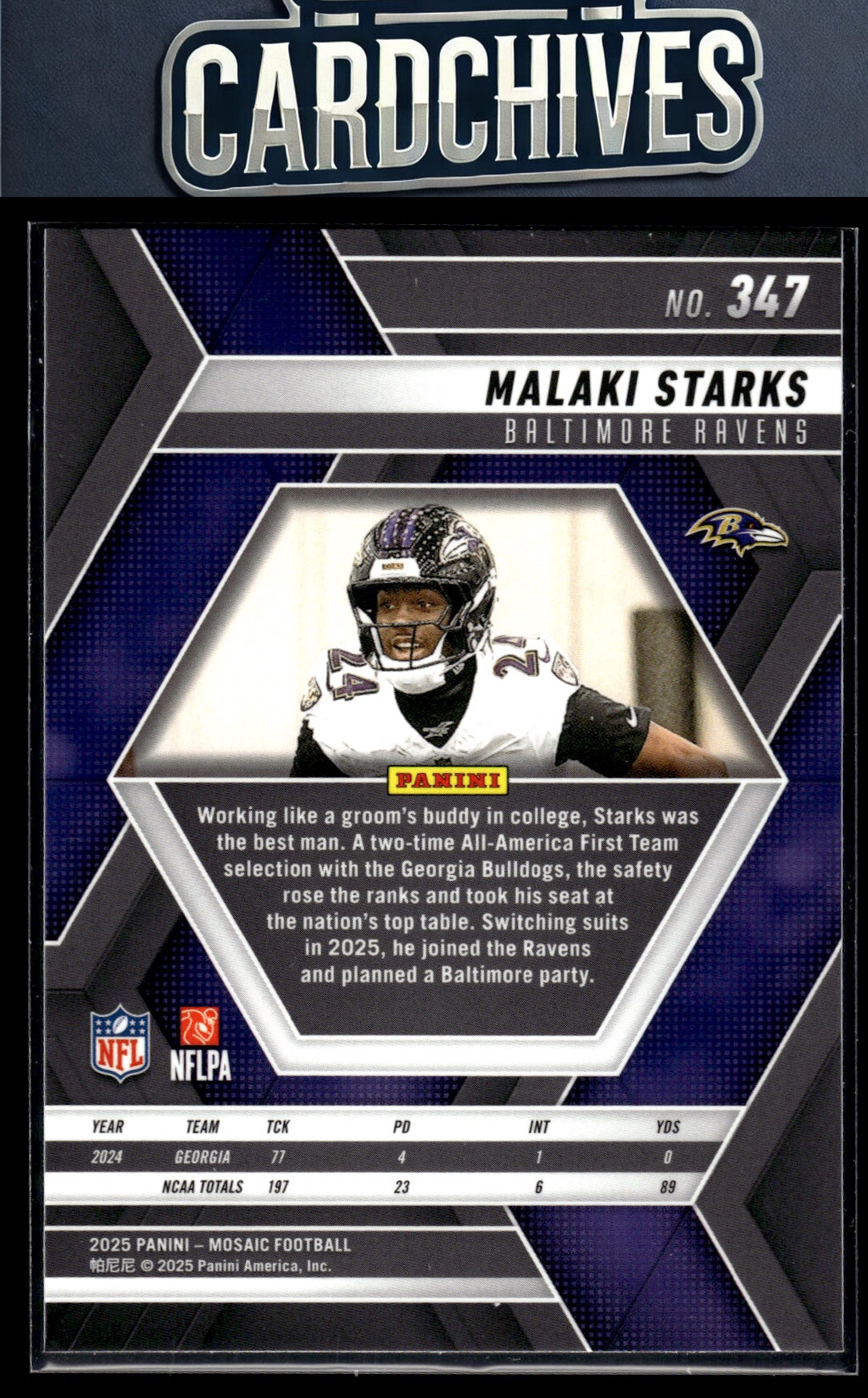 Malaki Starks 2025 Panini Mosaic #347 Rookie RC