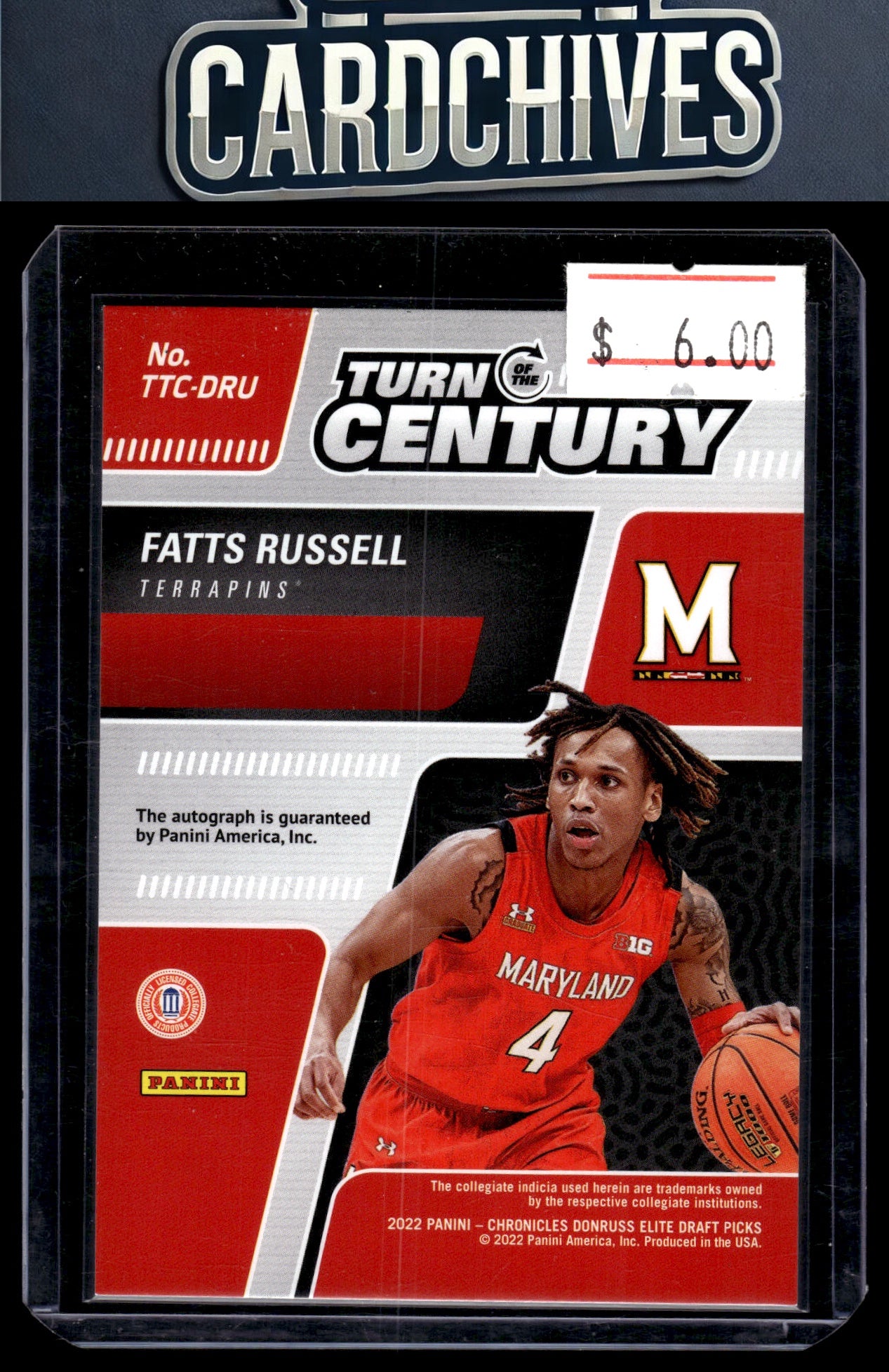 Fatts Russell 2022 Chronicles DP #TTC-DRU Turn of the Century Autographs
