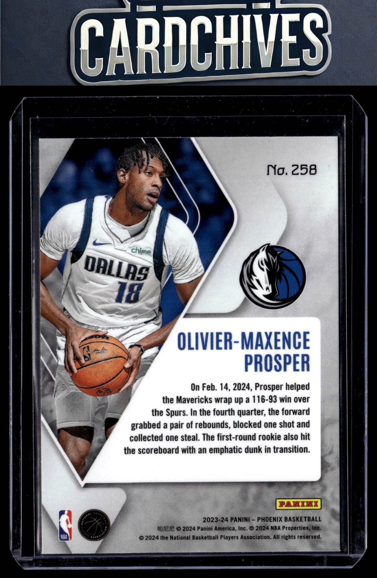 Olivier-Maxence Prosper 2023-24 Panini Phoenix #258 Rookie RC