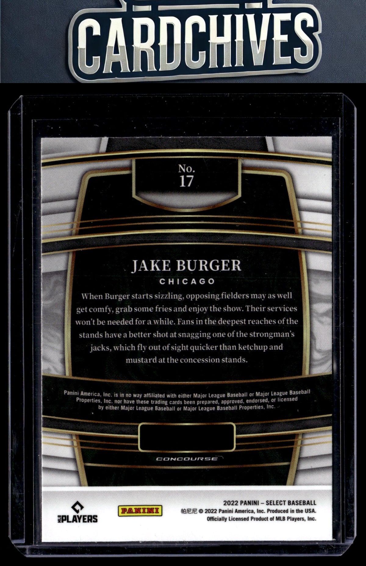 Jake Burger 2022 Panini Select #17 RC