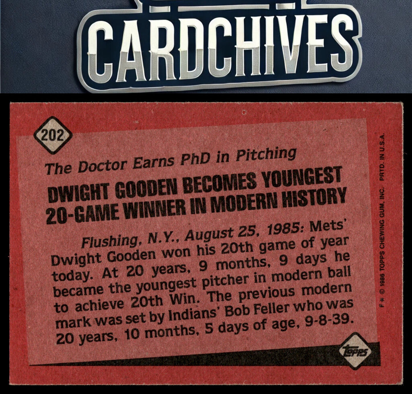 Dwight Gooden 1986 Topps #202