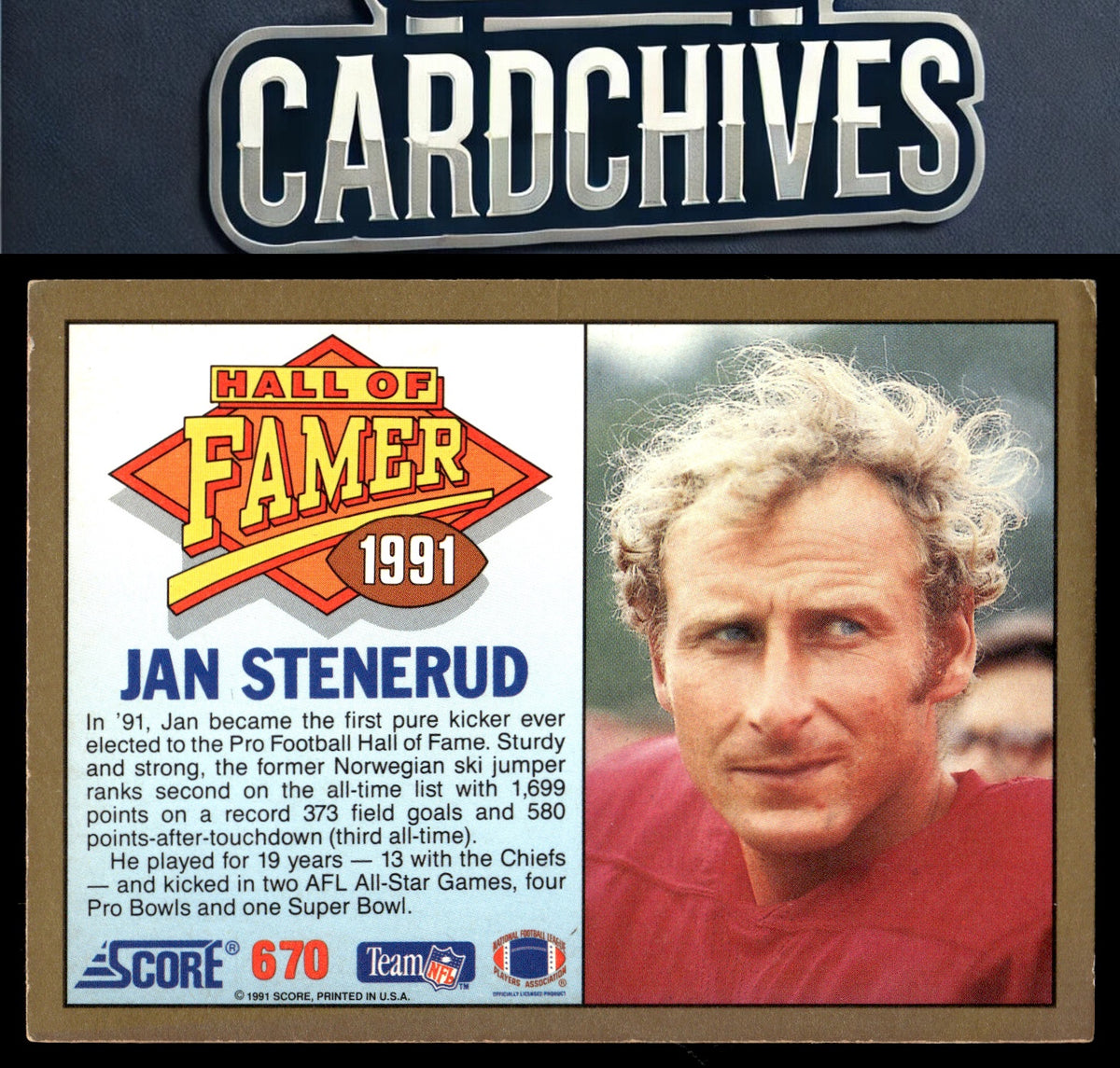 Jan Stenerud 1991 Score #670