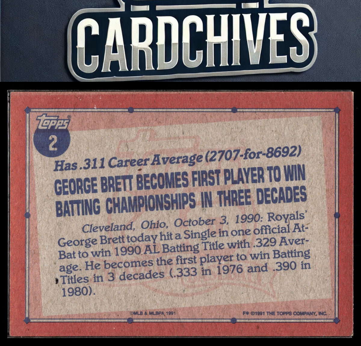 George Brett 1991 Topps #2
