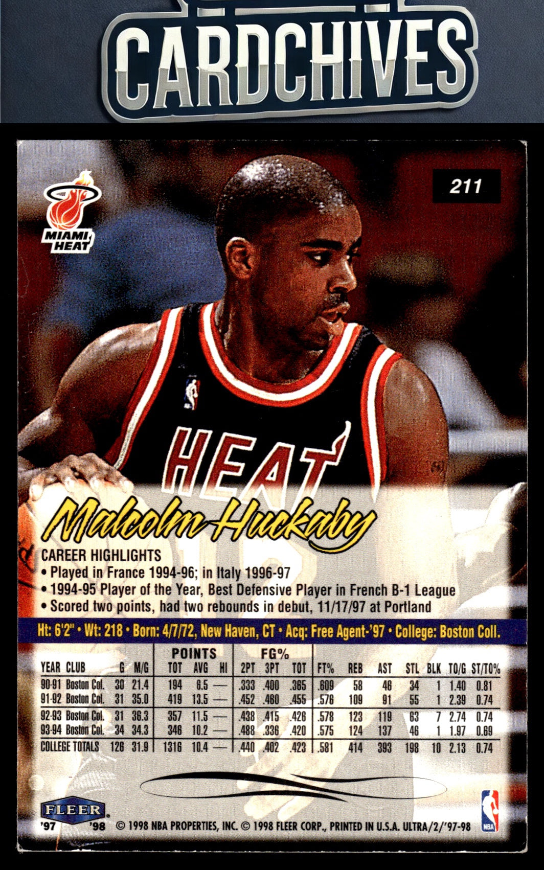 Malcolm Huckaby 1997-98 Ultra #211 Rookie RC