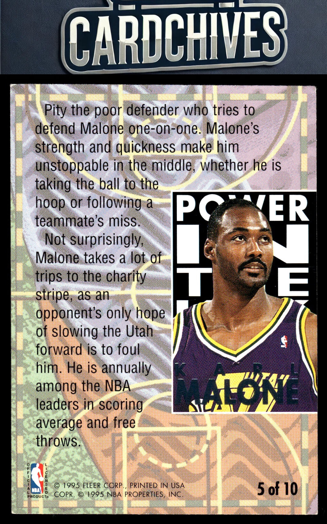 Karl Malone 1994-95 Ultra #5 Power in the Key