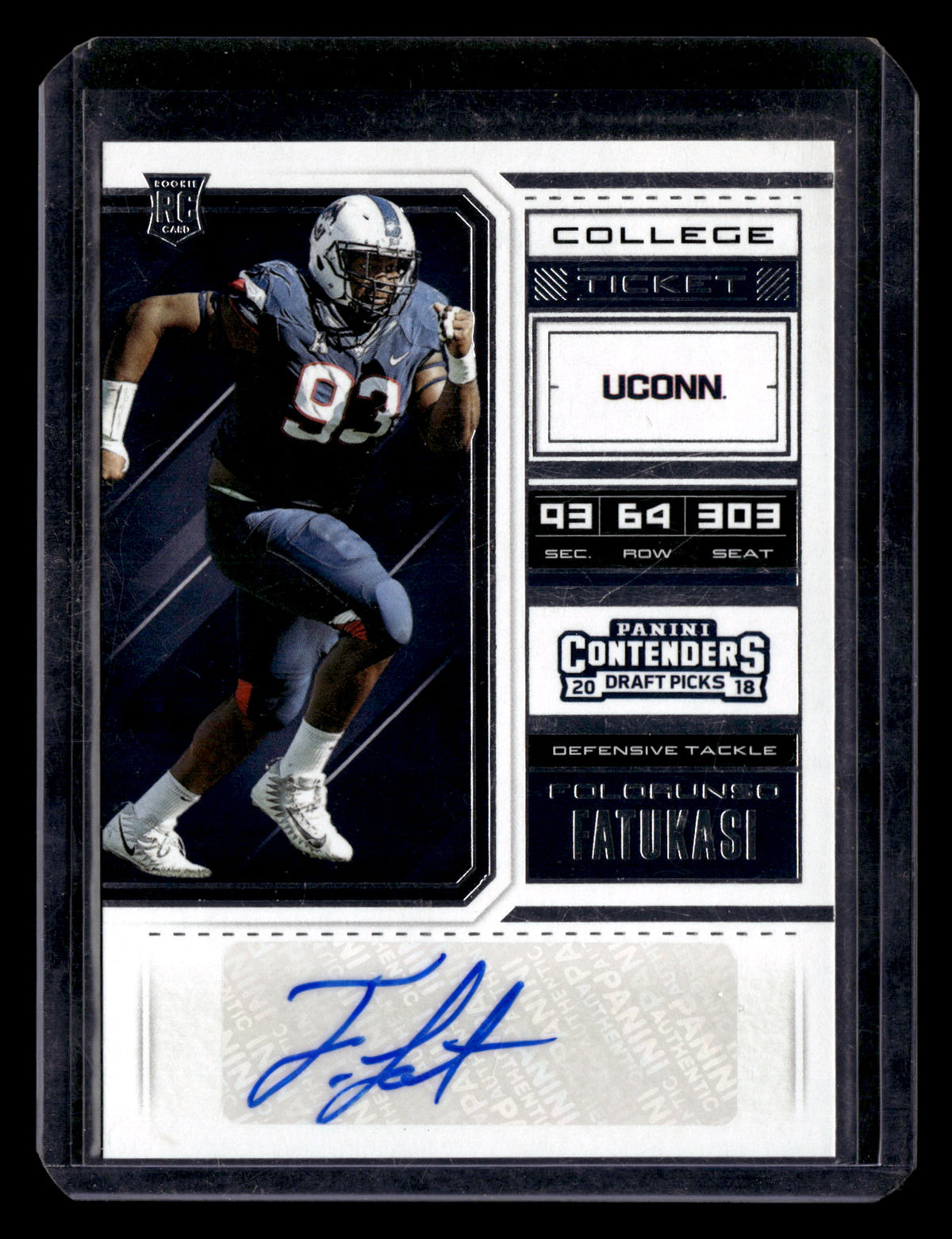 Folorunso Fatukasi 2018 Panini Contenders Draft Picks #253 Auto