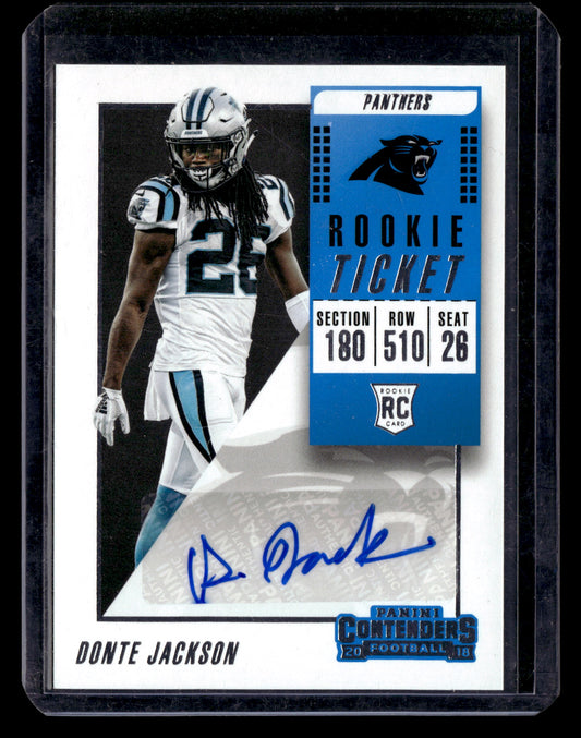 Donte Jackson 2018 Panini Contenders #261 Rookie Ticket Auto AU