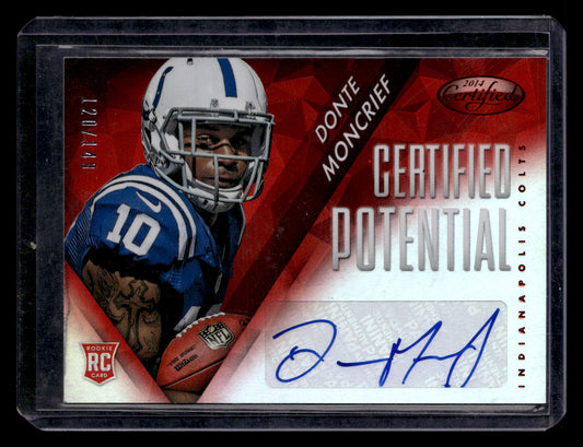 Donte Moncrief 2014 Panini Certified #P-DM Potential Autographs Mirror Red #/149