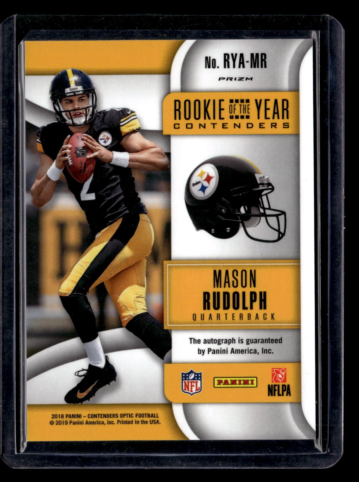 Mason Rudolph 2018 Contenders Optic #RYA-MR Rookie of the Year Autographs AU
