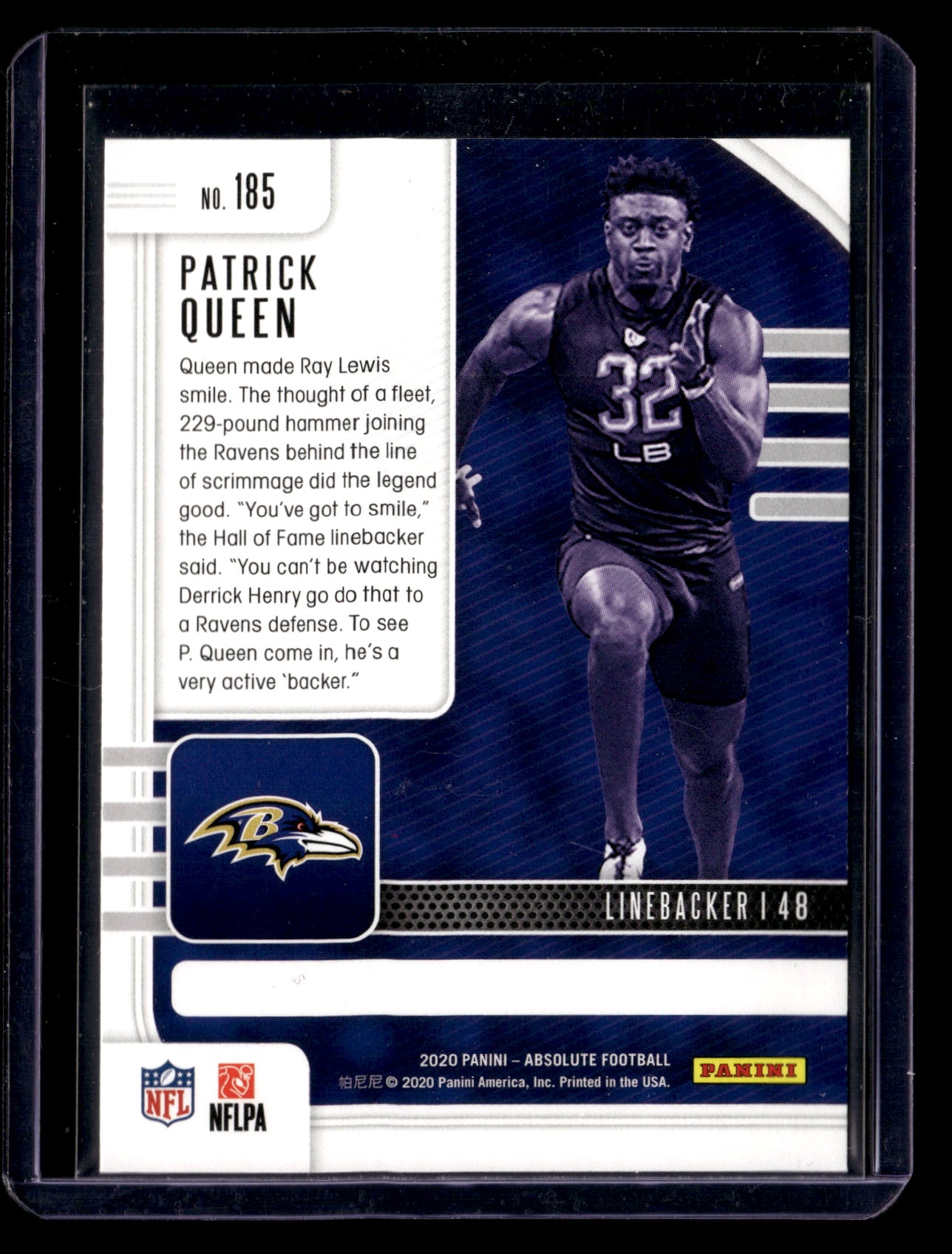 Patrick Queen 2020 Panini Absolute #185 Yellow Rookie