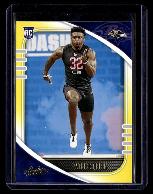 Patrick Queen 2020 Panini Absolute #185 Yellow Rookie