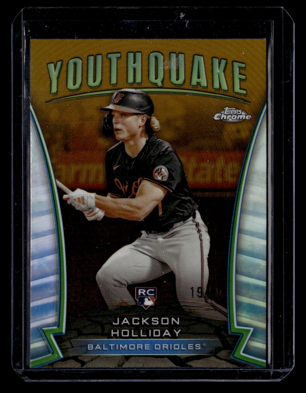 Jackson Holliday 2024 Chrome Update #YQ-65 Youthquake Green Refractors #/99 SN