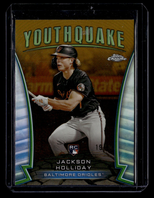 Jackson Holliday 2024 Chrome Update #YQ-65 Youthquake Green Refractors #/99 SN