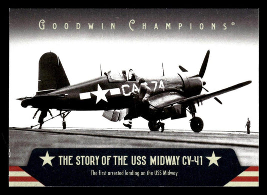 The First Arrested Landing on the USS Midway 2025 UD Goodwin Champions #USS-3