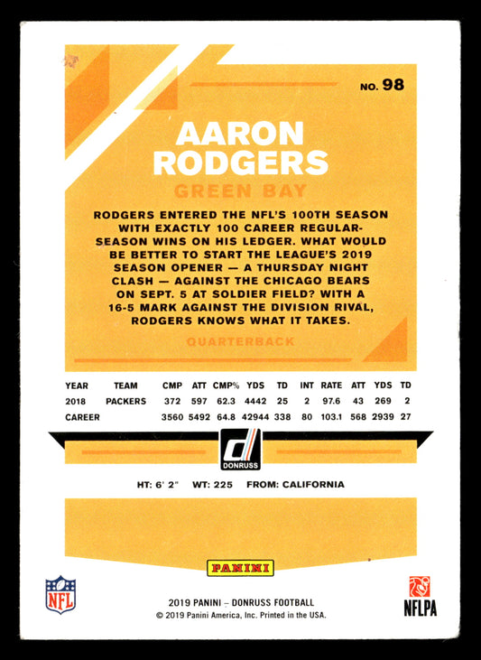 Aaron Rodgers 2019 Donruss #98