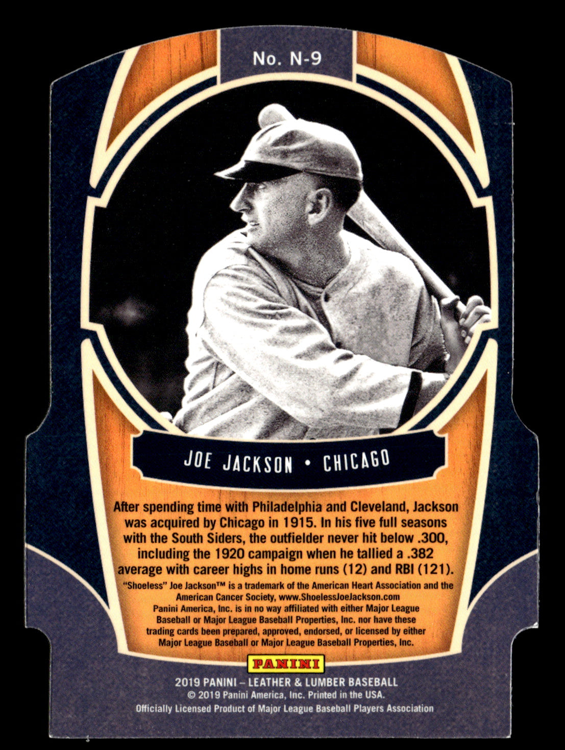 Joe Jackson 2019 Panini Leather & Lumber #N-9 Naturals