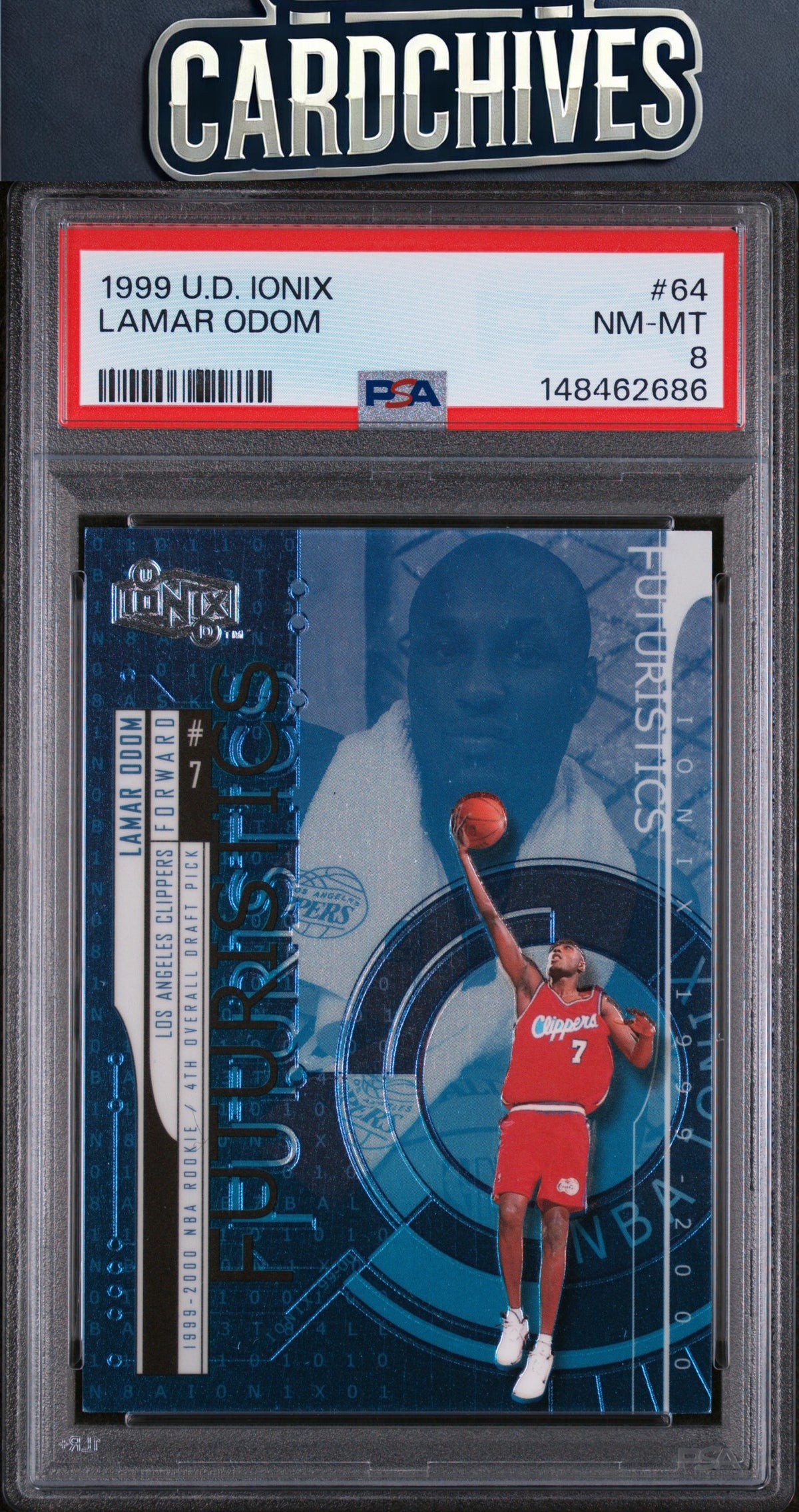 Lamar Odom 1999-00 Upper Deck Ionix #64 #/3500 PSA 8 NM-MT