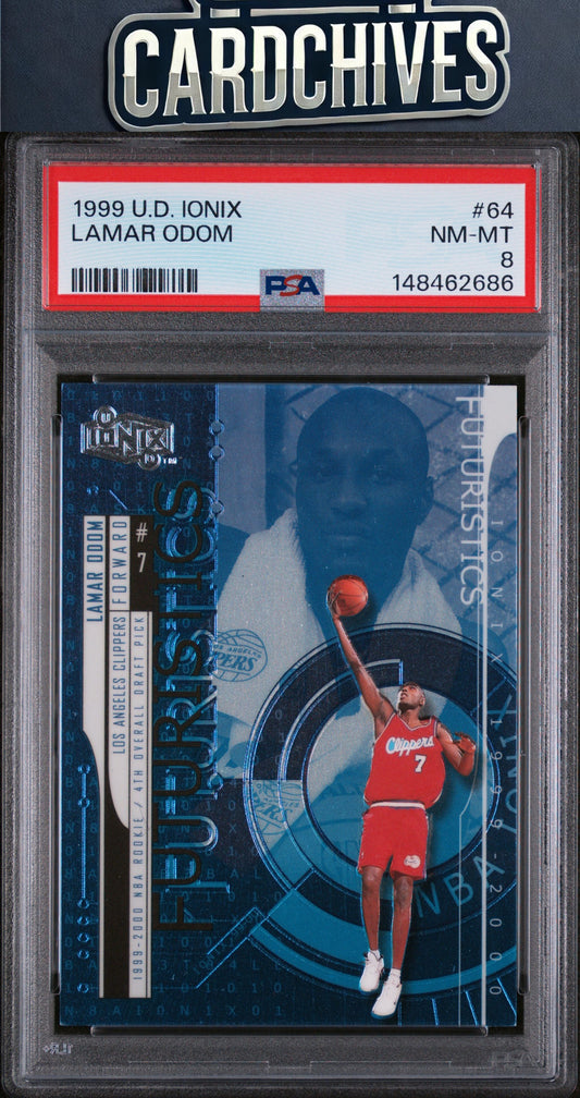Lamar Odom 1999-00 Upper Deck Ionix #64 #/3500 PSA 8 NM-MT