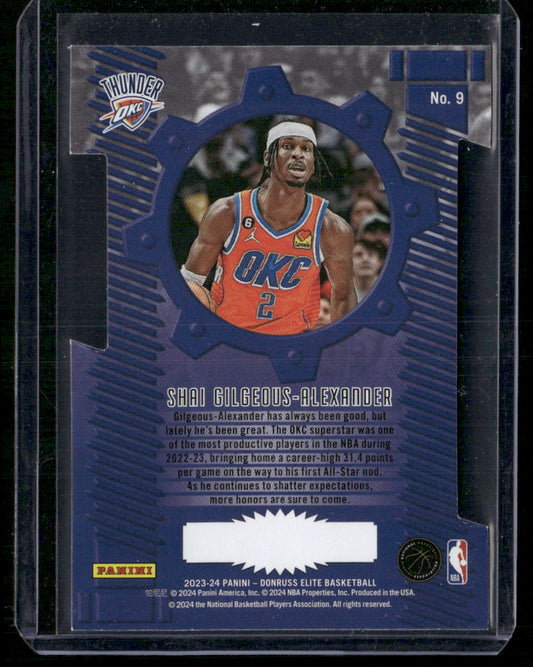 Shai Gilgeous-Alexander 2023-24 Donruss Elite #9 Craftsmen Orange Die Cut