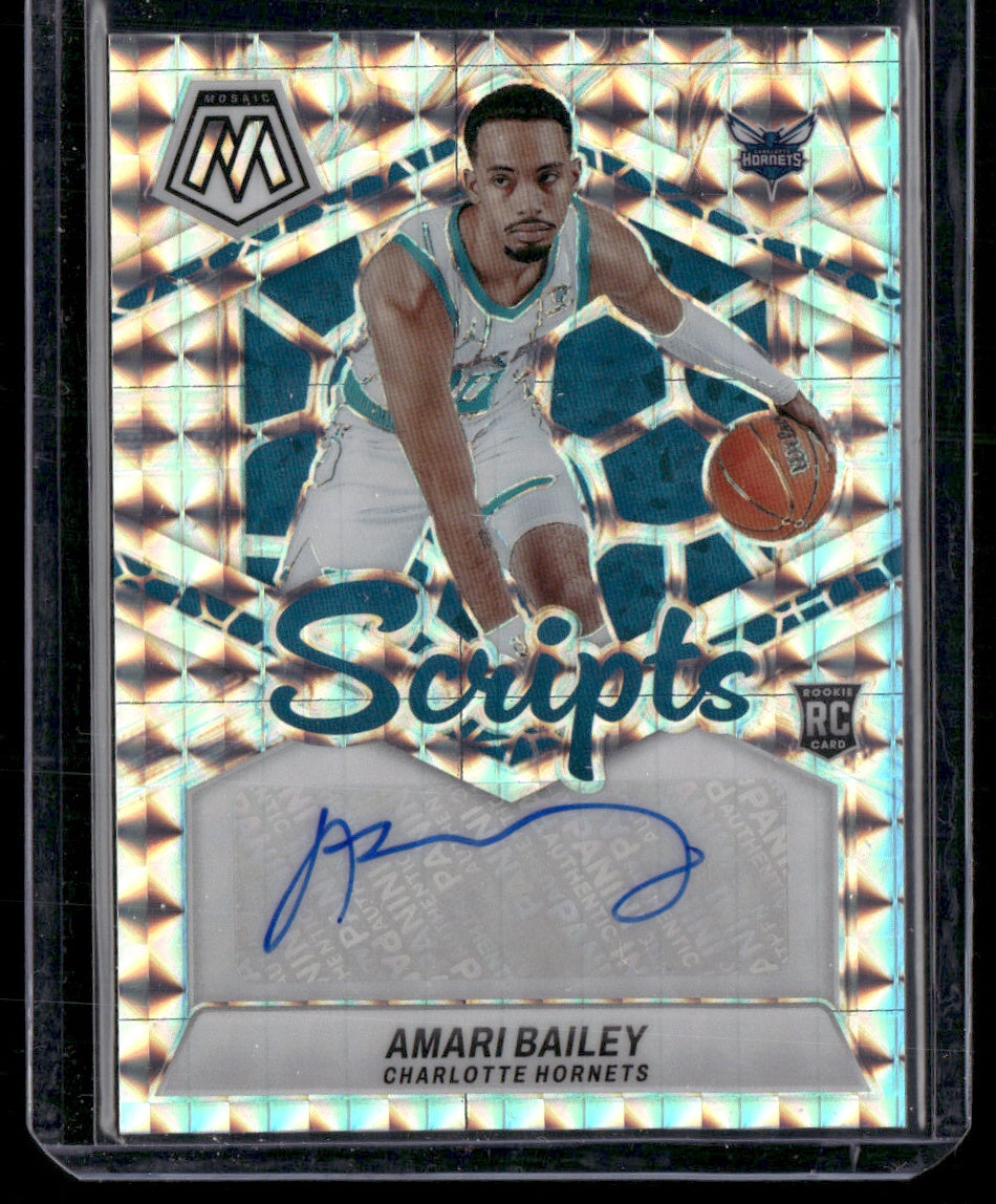 Amari Bailey 2023-24 Panini Mosaic #RS-BAI Rookie Scripts AU