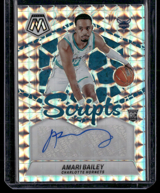 Amari Bailey 2023-24 Panini Mosaic #RS-BAI Rookie Scripts AU