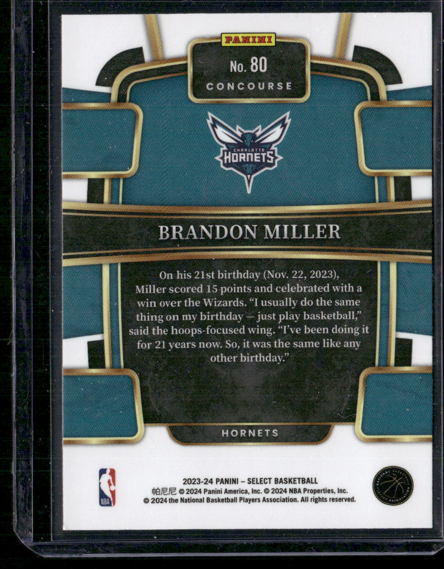 Brandon Miller 2023-24 Panini Select #80 RC