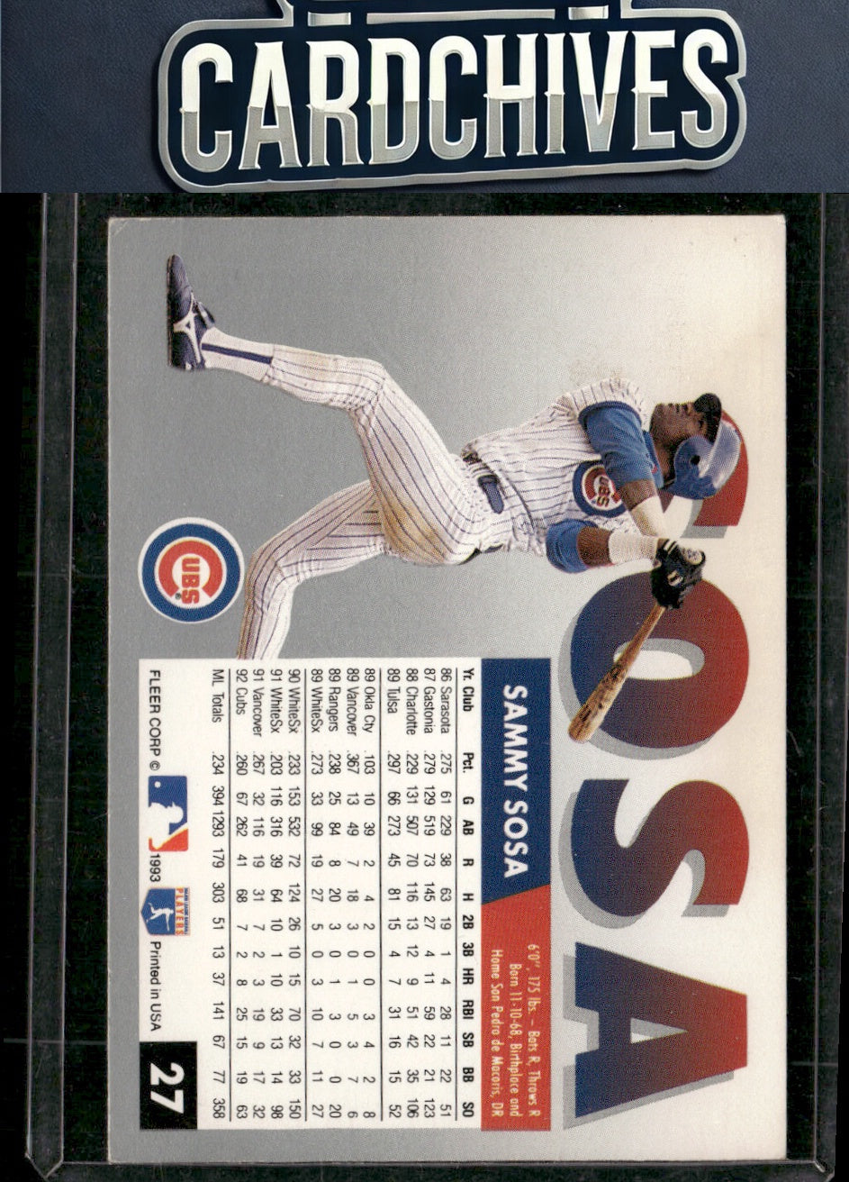 Sammy Sosa 1993 Fleer #27