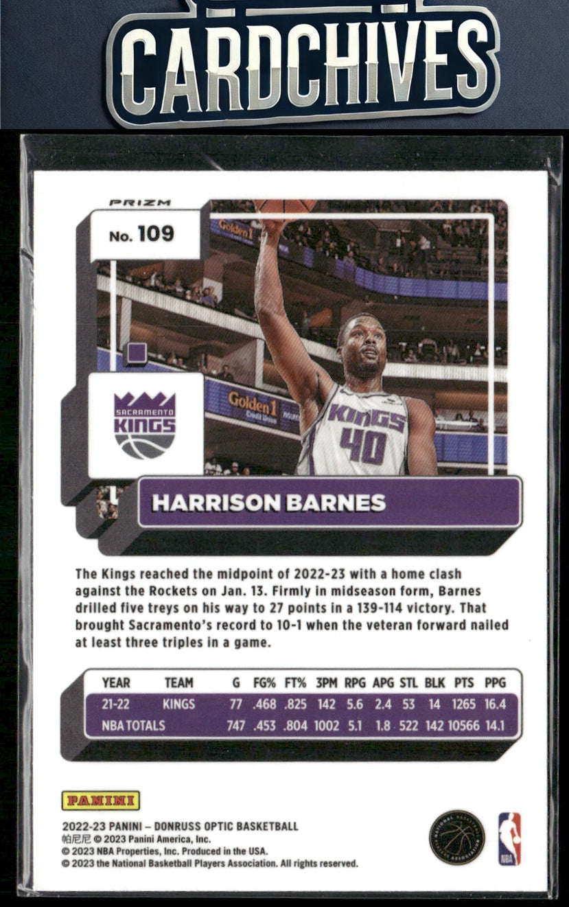 Harrison Barnes 2022-23 Donruss Optic #109 Purple