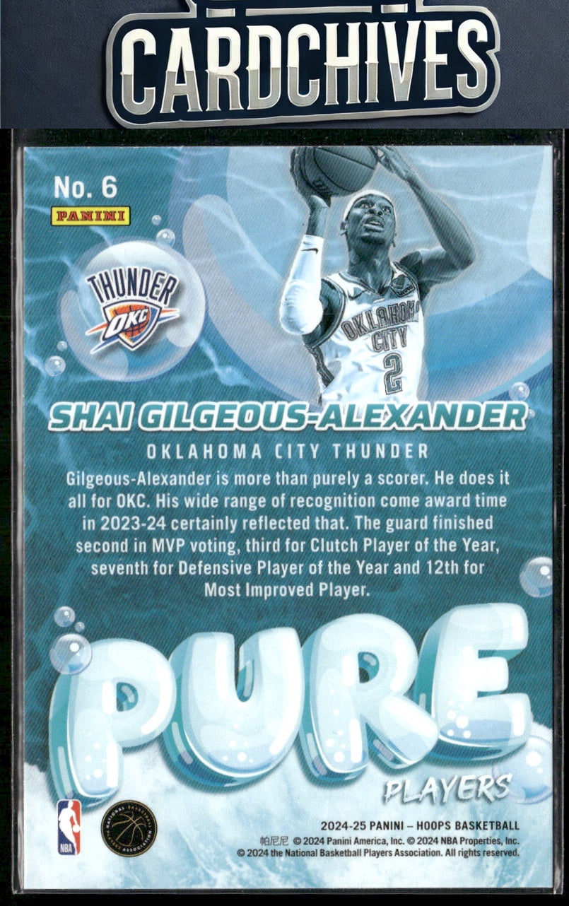 Shai Gilgeous-Alexander 2024-25 Hoops #6 Pure Players