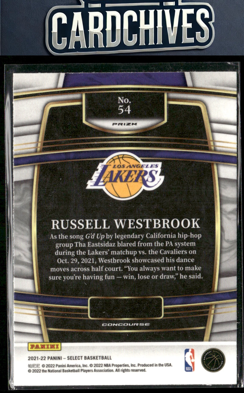 Russell Westbrook 2021-22 Panini Select #54 Green White Purple Prizms