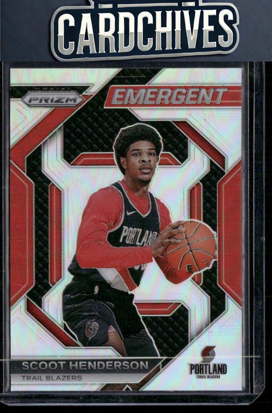 Scoot Henderson 2023-24 Panini Prizm #16 Emergent Prizms Silver