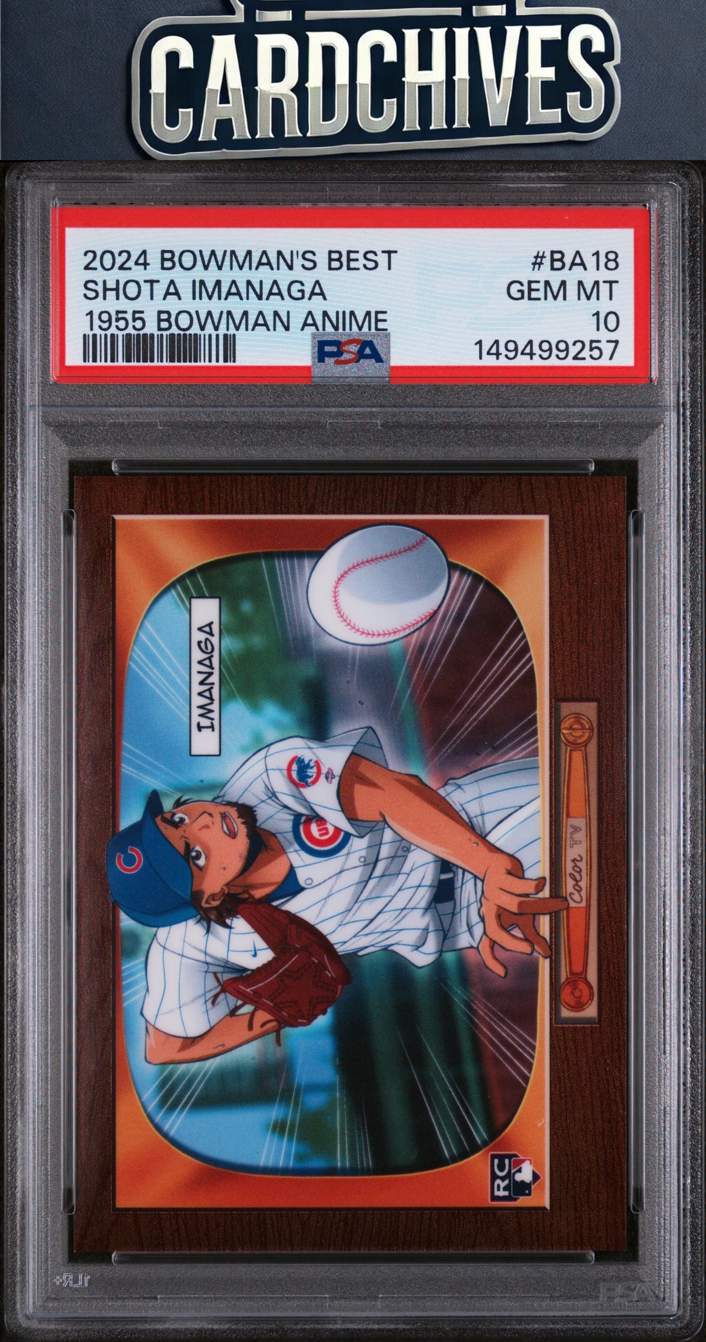 Shota Imanaga 2024 Bowman's Best #BA-18 1955 Bowman Anime PSA 10 GEM MT