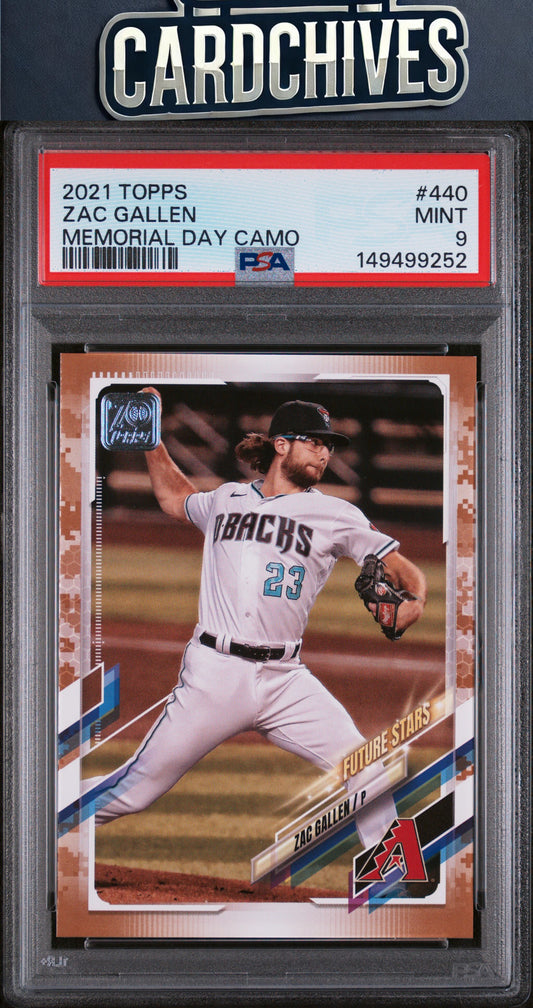 Zac Gallen 2021 Topps #440 Memorial Day Camo #/25 PSA 9 MINT