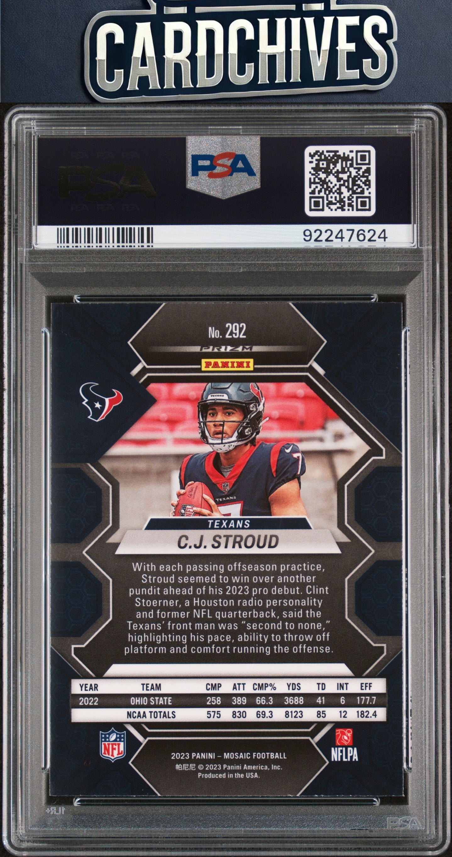 C.J. Stroud 2023 Panini Mosaic #292 Mosaic PSA 10 GEM MT