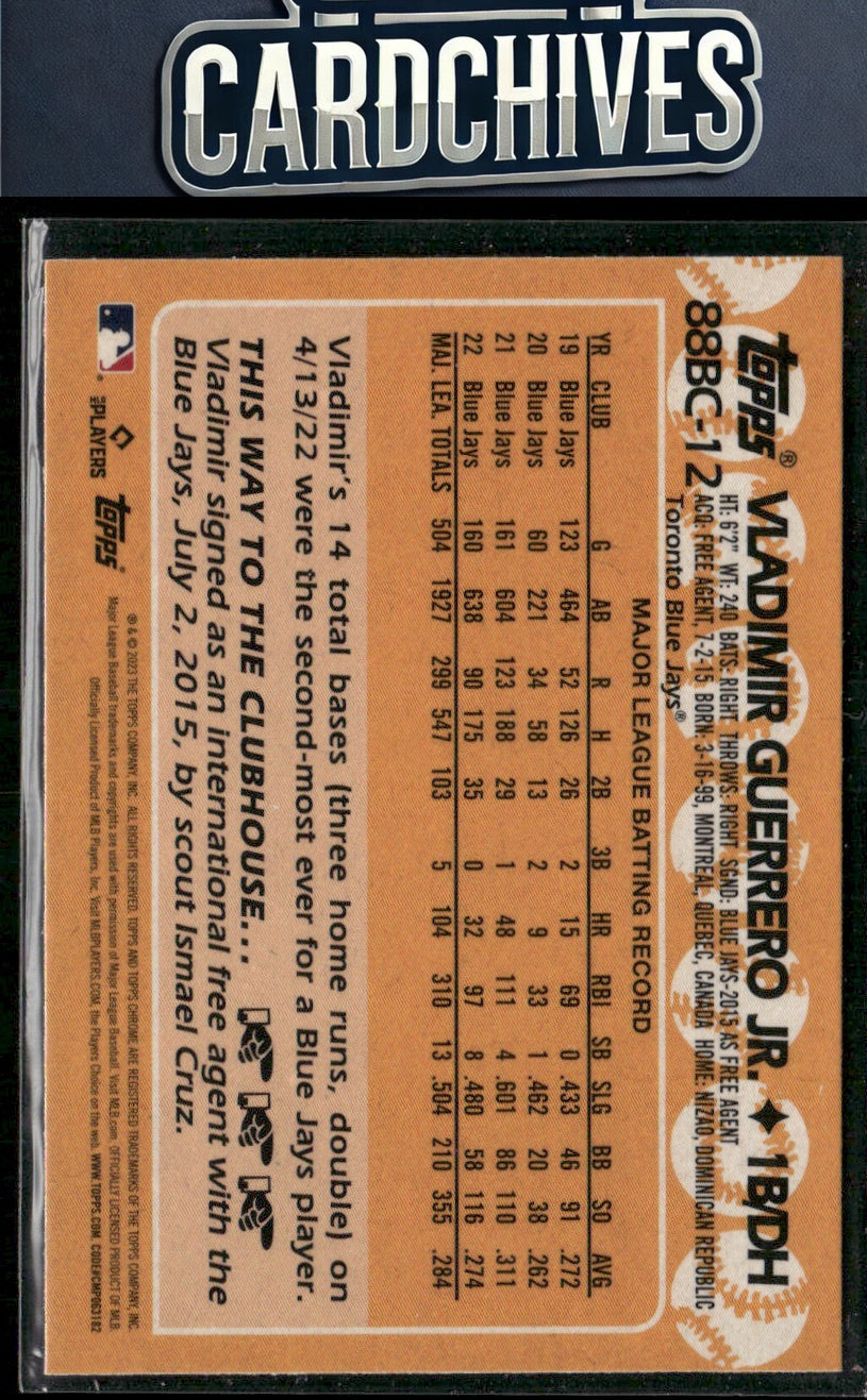 Vladimir Guerrero Jr. 2023 Topps Chrome #88BC-12 1988 Topps 35th