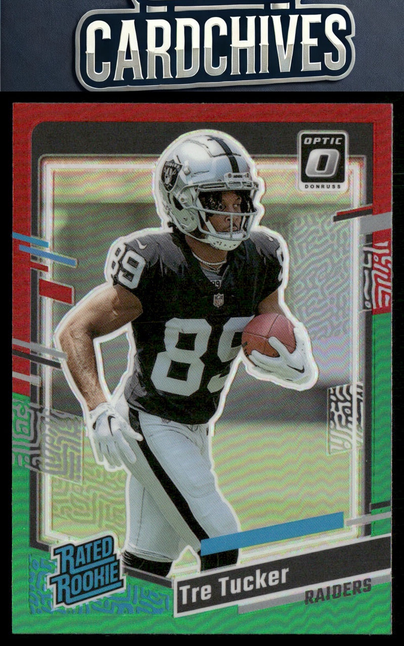 Tre Tucker 2023 Donruss #362 Optic Rated Rookie Preview Red & Green RC