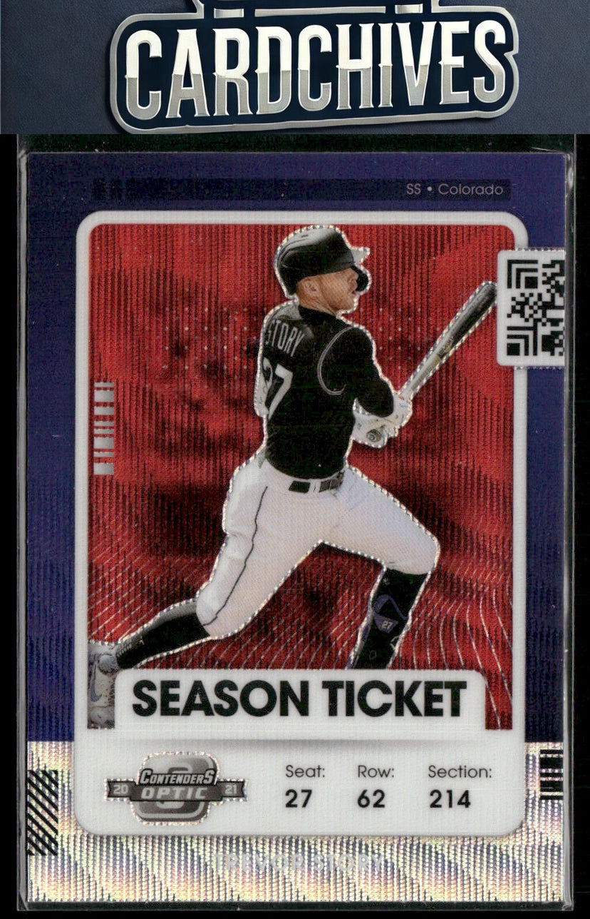 Trevor Story 2021 Panini Contenders #85 Optic Red Wave