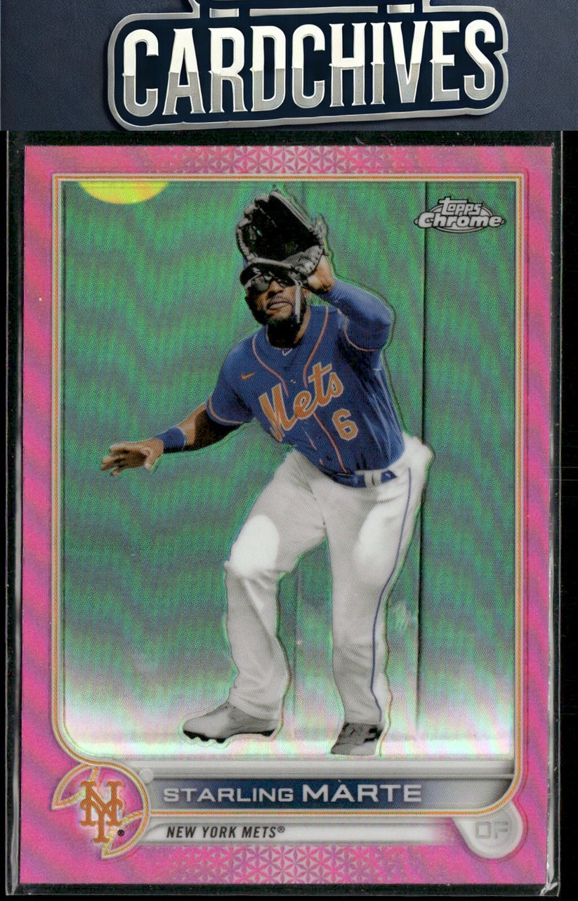 Starling Marte 2022 Topps Chrome #132 Pink Refractor