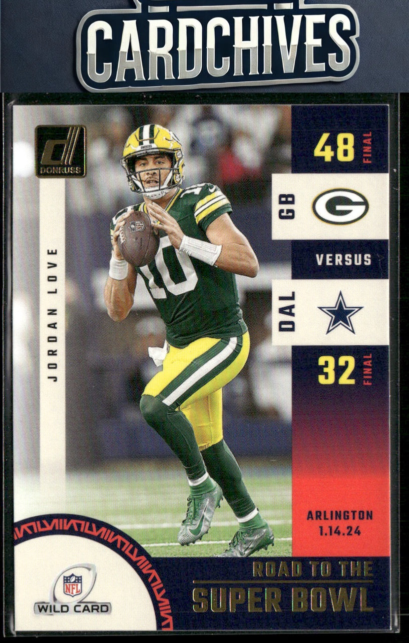 Jordan Love 2024 Donruss #SBWC3 Road to the Super Bowl Wild Card